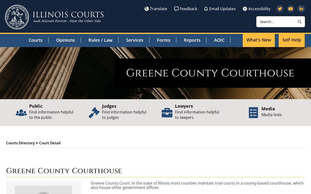 Greene County Illinois court directory and arrest record access